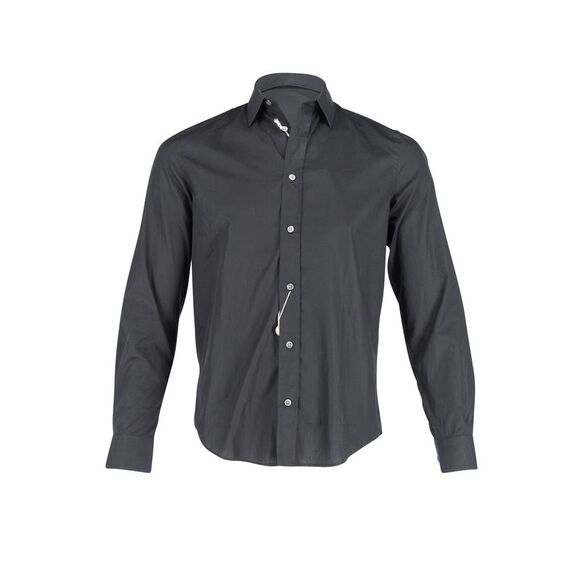 Acne Studios Classic Fit Button Up Shirt in Black Cotton